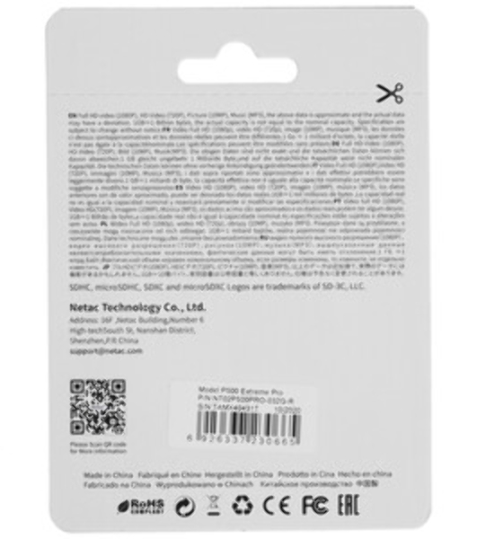 Флеш карта MicroSD card Netac P500 Extreme Pro 32Gb, retail version w/o SD adapter