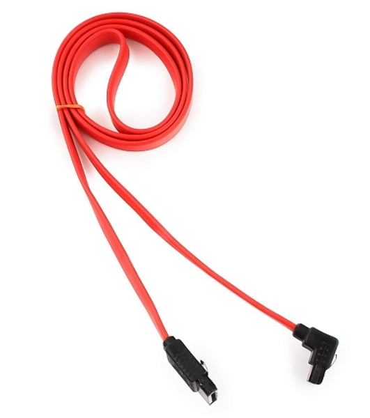 Кабель интерфейсный SATA Cablexpert CC-SATAM-DATA90-0.8M, 80 см, угловой разъем, 7pin/7pin, защелка, пакет