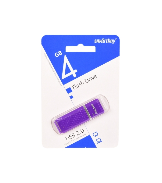 Флешка USB Smartbuy Quartz violet (SB4GbQZ-V), 4Gb, USB 2.0, R/W 20/10, фиолетовый