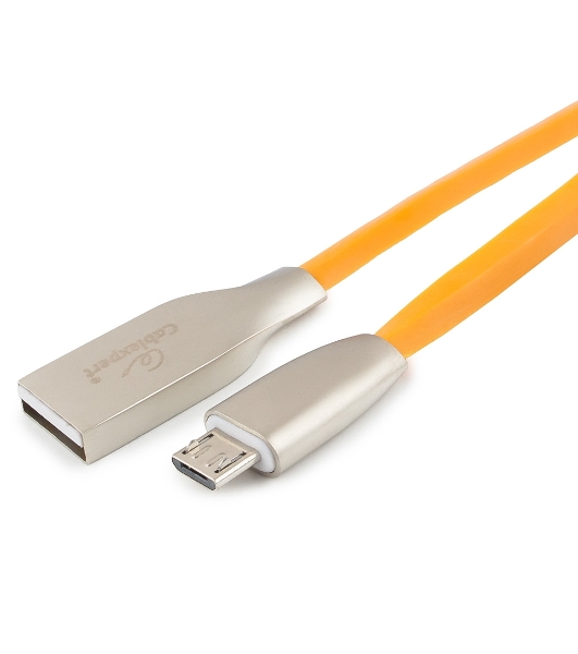 Кабель USB2.0 Cablexpert CC-G-mUSB01O-1M, AM/microB, серия Gold, длина 1м, оранжевый, блистер