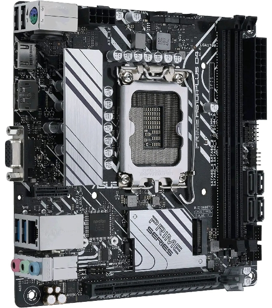 Материнская плата ASUS PRIME H610I-PLUS D4-CSM, LGA 1700, Intel H610, 2xDDR4, 4xSATA, 1xM.2 PCIe 3.0 x4, 1xPCIe 4.0 x16, 1xHDMI, 1xDP, 1xVGA, 2xUSB-A 3.2 Gen 1, 2xUSB-A 2.0, 1x 1Gb LAN, 3x3.5 мм, 7.1, Mini-ITX