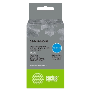 Картридж ленточный Cactus CS-M21-500499 черный шрифт, белый фон (12.7 мм, 4.9 м) для Brady BMP21-PLUS, BMP21-LAB