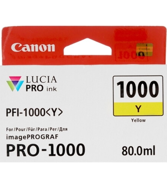 Картридж струйный Canon PFI-1000 Y желтый (80 мл.) для Canon IJ SFP PRO-1000 WFG