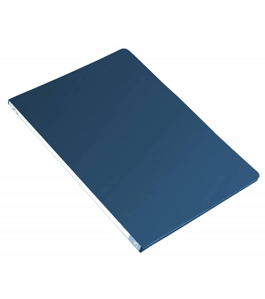 Папка с металлическим зажимом Бюрократ -PZ05CBLUE A4, пластик, 0.5мм, торцевая наклейка, синий