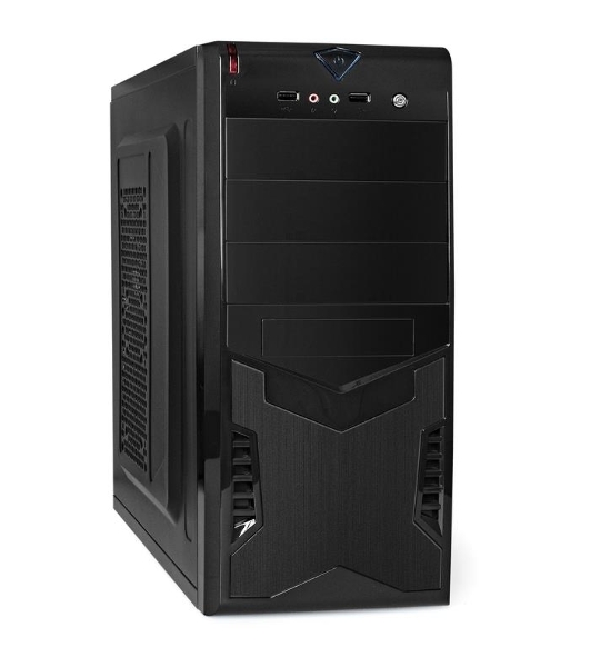 Компьютерный корпус Miditower ExeGate CP-601 Black, ATX, (без БП), 2хUSB, Audio