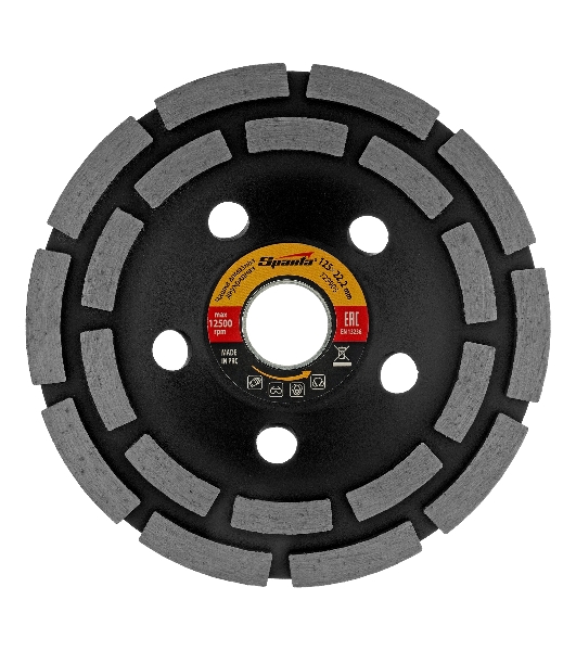 Чашка алмазная зачистная Sparta 125 мм, двухрядная