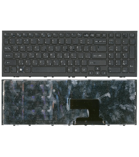 Клавиатура для ноутбука Sony Vaio VPC-EH VPCEH черная с черной рамкой