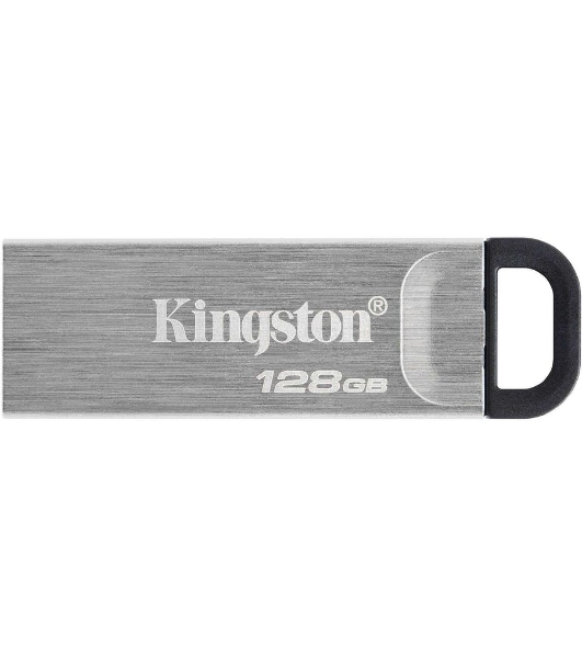 Флешка USB Kingston DataTraveler KYSON (DTKN/128 Gb), 128Gb, USB 3.2 Gen 1, R/W 200/60, серебристый/черный