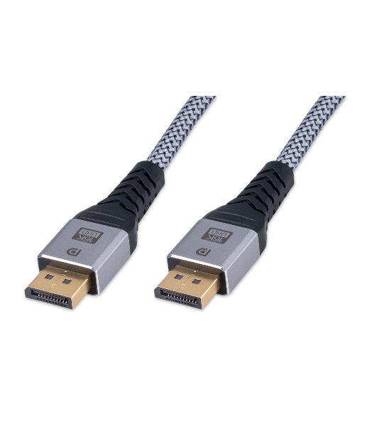 Кабель DisplayPort Cablexpert CCP-DP16K-2M, 20M/20M, v2.1, 16K, медь, тройной экран, позол.контакты, нейлон.оплетка, метал.коннекторы, 2м, черный, коробка