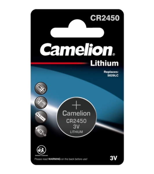 Элемент питания литиевый Camelion CR CR2450 BL-1 (блист.1шт)