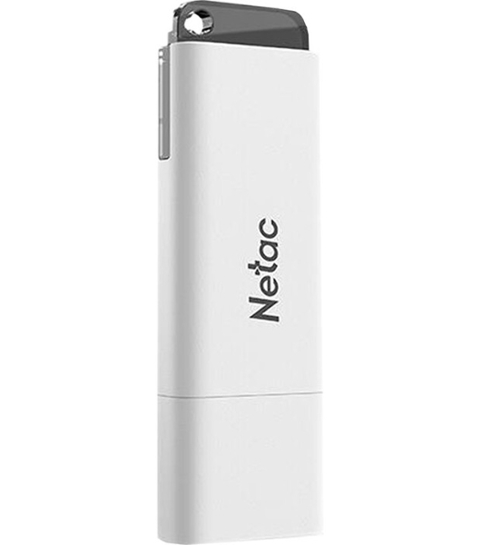 Флешка USB Netac U185 (NT03U185N-016G-20WH), 16Gb, USB 2.0, R/W 25/10, белый/серый