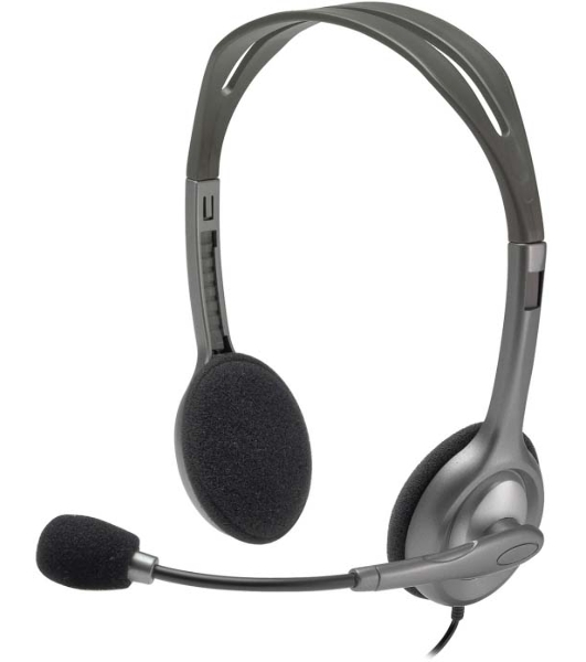 Гарнитура Logitech H110 серебристый, проводная, 3.5 мм