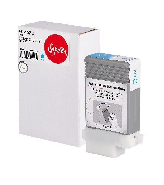 Картридж струйный Sakura 6706B001 (PFI-107 C) для Canon, голубой, 130 мл.