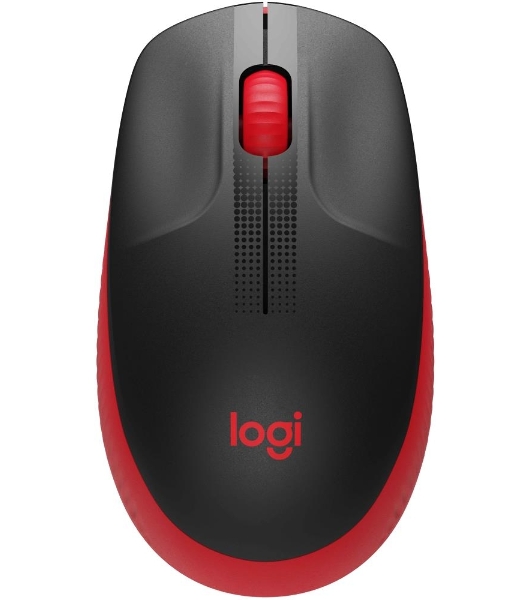 Мышь беспроводная Logitech M190 черный/красный, 1000 dpi, радиоканал, USB, кнопки - 3
