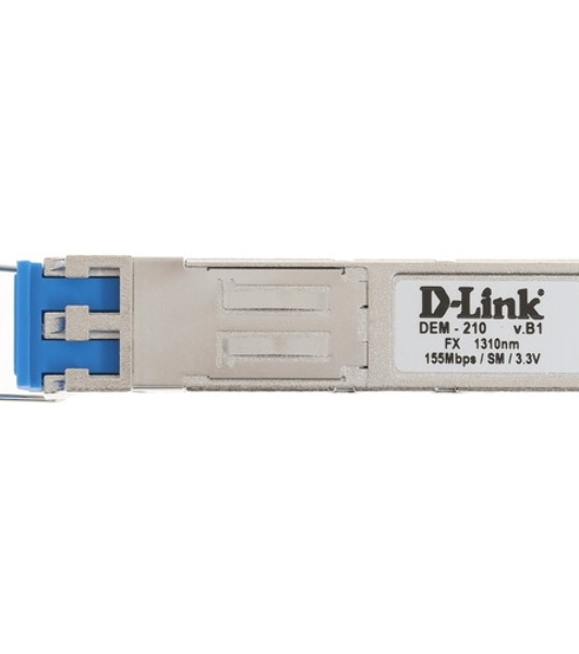 Сетевое оборудование D-Link (DEM-210/B1A) Модуль SFP с 1 портом 100Base-FX для одномодового оптического кабеля, питание 3,3В (до 15 км)