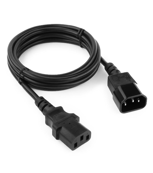 Кабель питания сист.блок-монитор Cablexpert PC-189, 1.8м, C13-C14, 6А, черный, с заземлением