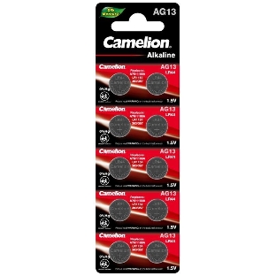 Элемент питания алкалиновый 'таблетка' Camelion G13 Mercury Free AG13-BP0%Hg 357A/LR44/A76 BL-10 (блист.10шт)
