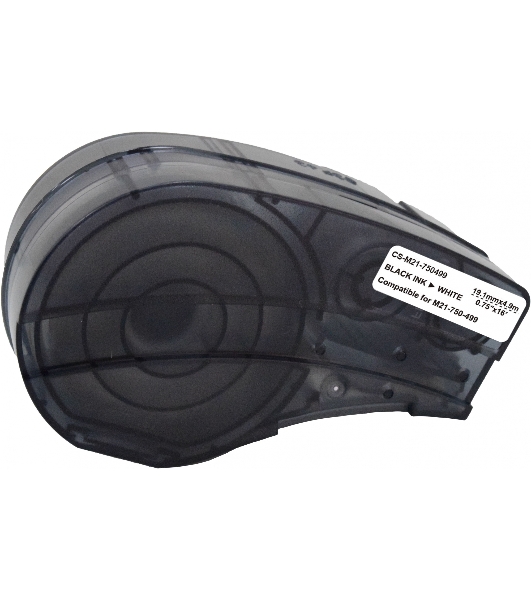 Картридж ленточный Cactus CS-M21-750499 черный шрифт, белый фон (19.1 мм, 4.9 м) для Brady BMP21-PLUS, BMP21-LAB