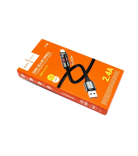 Кабель USB HOCO U136 Prize, USB - Lightning, 2.4А, 1.2м, черный