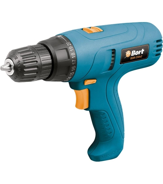 Дрель-шуруповерт Bort BSM-250x2, 280 Вт, 25 Нм, щеточный