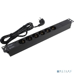 Блок розеток горизонтальный ExeGate ServerPro PDU-19H603 Al-6S-EU2.5, 19', 1U, Алюминий, 6 Schuko, кабель с евровилкой VDE-250V-16A-3*1.5мм2, 2.5 метра, черный, фото2