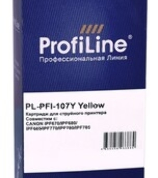 Картридж струйный ProfiLine PL-PFI-107Y для принтеров Canon IPF670/IPF680/IPF685/IPF770/IPF780/IPF785 с чернилами Yellow