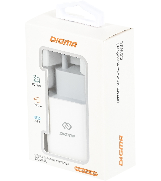 Сетевое зарядное устройство Digma DGW3C 3A PD белый