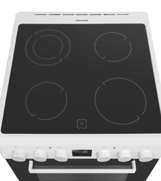 Плита электрическая Maunfeld MEC67CW08TD белый, конфорок 4 шт, духовка 59 л, 60 см x 85 см x 60 см