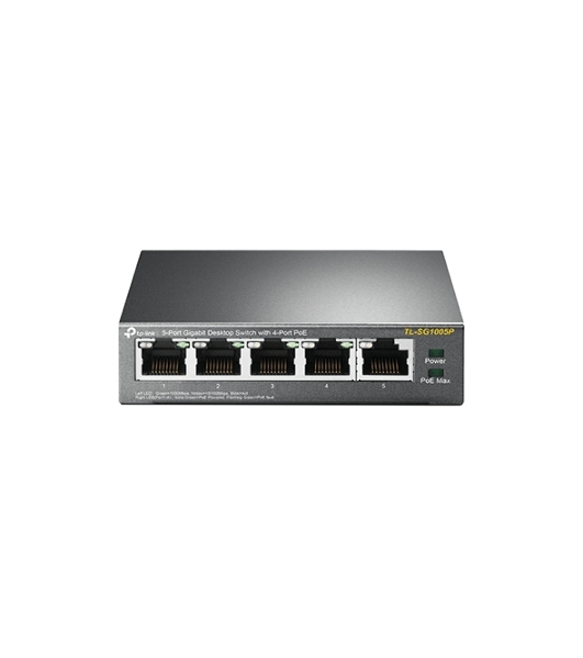 Коммутатор TP-Link SMBTL-SG1005P 5-портовый гигабитный настольный коммутатор с 4 портами PoE SMB 56W