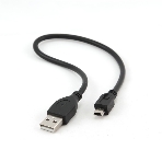 Кабель Gembird USB 2.0 PRO для соед. 0,3м AM/miniBM позол.конт., черный, фото 1