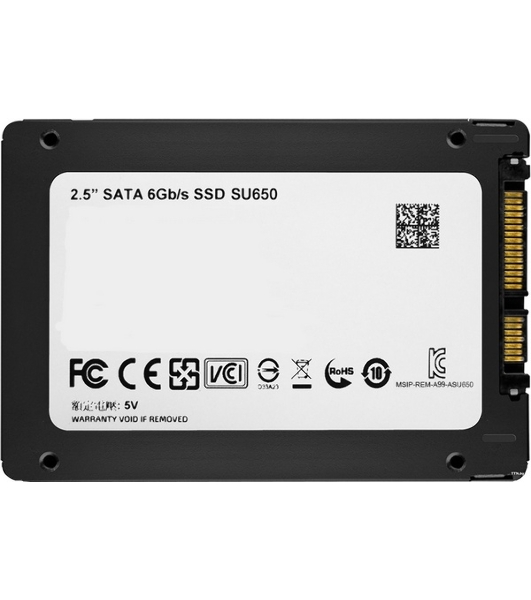 Накопитель SSD ADATA SU650, 240Gb, SATA III, 2.5', R/W 520/450