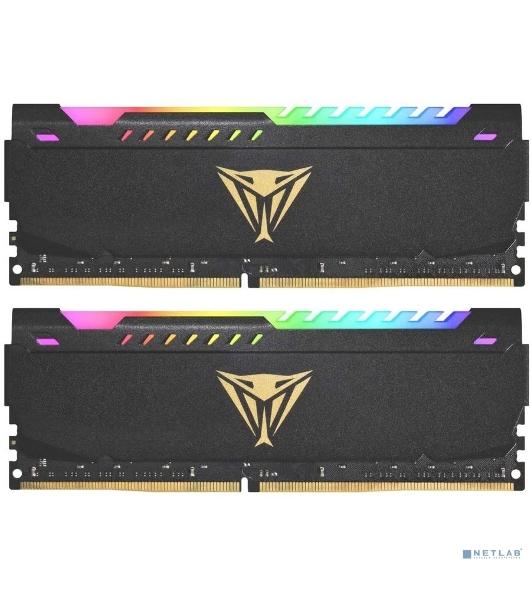 Оперативная память Patriot Viper Steel, DDR4, 16GB (2x8GB), 3600MHz, CL20, DIMM, с радиатором, RGB, черный