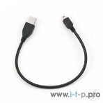 Кабель Gembird USB 2.0 PRO для соед. 0,3м AM/miniBM позол.конт., черный, фото3