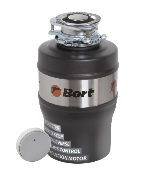 Измельчитель пищевых отходов Bort Alligator Max, 560 Вт., объем 1 600 мл., ПДУ