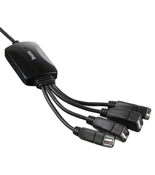 USB-концентратор Buro BU-HUB4-0.3-U2.0-Splitter, USB 2.0, USB 4 порта, USB