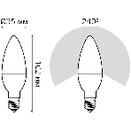Лампа светодиодная LED Gauss 8Вт E14 220В 4100К Elementary свеча 33128, фото4