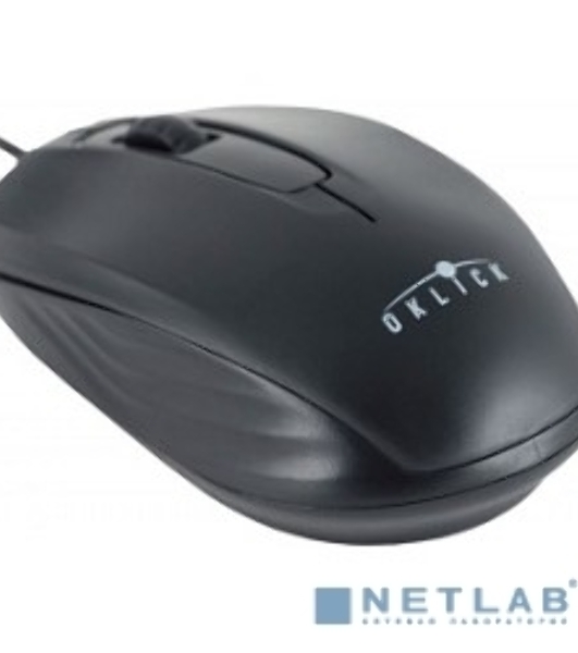 Мышь проводная Oklick 195M черный, 800 dpi, USB, кнопки - 3