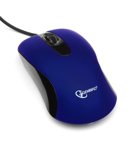 Мышь проводная Gembird MOP-400-B синий, 1000 dpi, USB, кнопки - 3