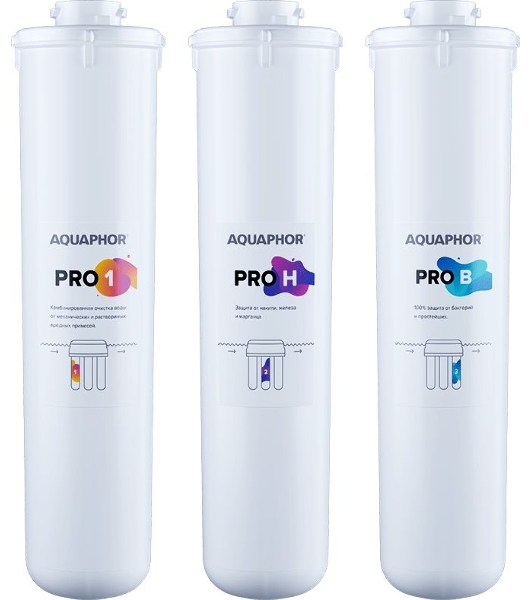 Комплект картриджей Аквафор ECO H Pro для проточных фильтров ресурс:8000л (упак.:3шт)