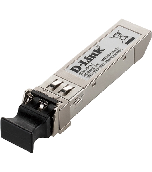 Трансивер D-Link 431XT/B1A, SFP+ Transceiver with 1 10GBase-SR port.Up to 300m, multi-mode Fiber, Duplex LC connector, Transmitting and Receiving wavelength: 850nm, 3.3V power
