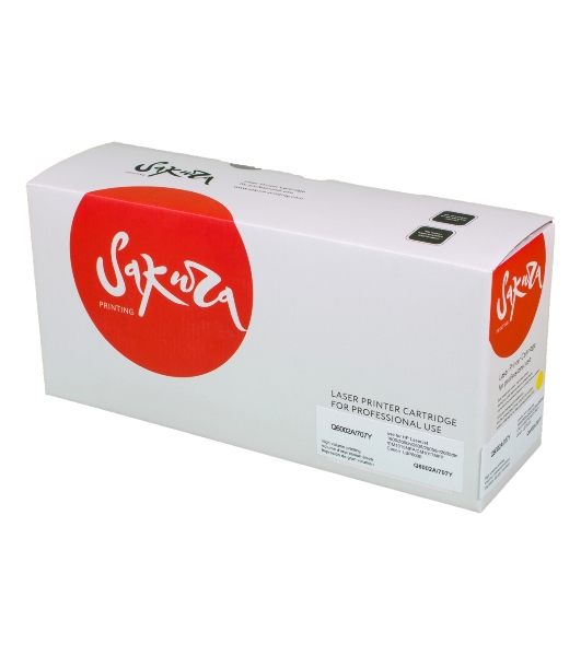 Картридж лазерный Sakura Q6002A/707Y для LaserJet 1600/2600n/2605/2605dn/2605dtn/CM1015MFP/CM1017MFP, Canon LBP5000, желтый, 2000 к.