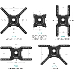 Кронштейн ONKRON/32-55' макс. 400x400, 2 колена, наклон -5º+8º, поворот 180º макс, от стены 55-500мм, белый, фото7