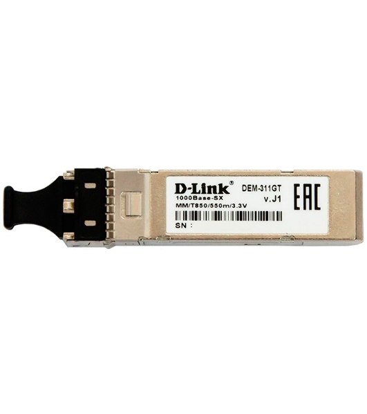 Трансивер D-Link 311GT/A1A SFP-трансивер с 1 портом 1000Base-SX для многомодового оптического кабеля (до 550 м)