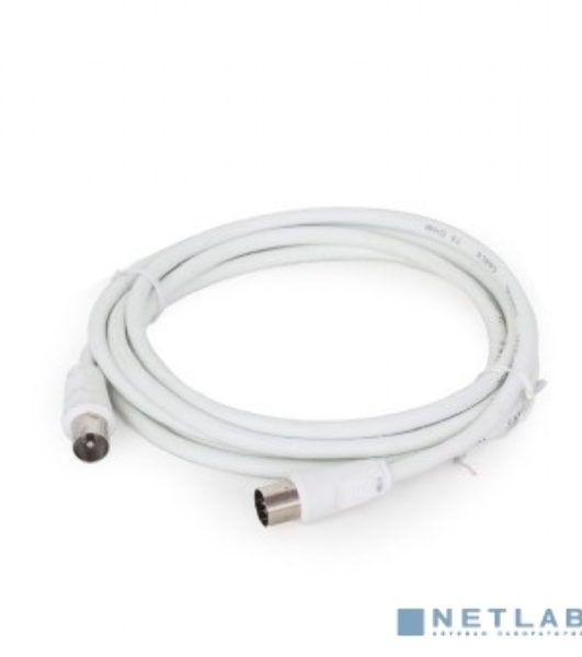 Кабель телевизионный Cablexpert, CCV-515-W-5M, Coaxial M/F, белый, 5м