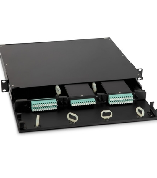 Модульная панель Hyperline, OS2 9/125, 12 х LC, Duplex 120х32, для FO-19BX, черный