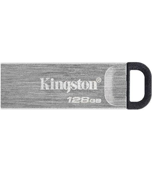 Флешка USB Kingston DataTraveler KYSON (DTKN/128 Gb), 128Gb, USB 3.2 Gen 1, R/W 200/60, серебристый/черный