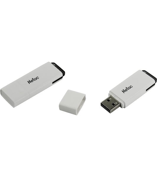 Флешка USB Netac U185 (NT03U185N-008G-20WH), 8Gb, USB 2.0, R/W 25/10, белый/серый