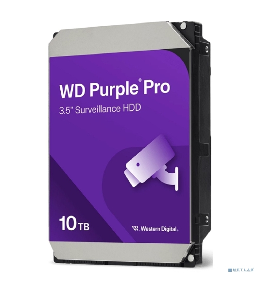 Жесткий диск Western Digital Purple Pro HDD 3.5' SATA 10Tb, 7200 rpm, 512MB buffer (DV&NVR + AI), WD102PURP, 1 year
