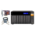 Полка расширения сетевого хранилища без дисков SMB QNAP TL-D800S SATA expansion enclosure, 8-tray 3,5'/2,5' w/o HDD. 2xSFF-8088, hardware RAID support, desktop version., фото 1