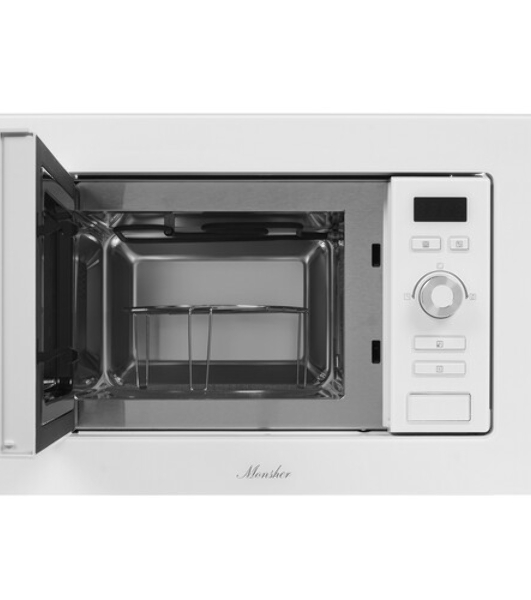Микроволновая печь встраиваемая MONSHER 201 W 20 л, 800-1250 Вт, гриль, 8 программ, белый